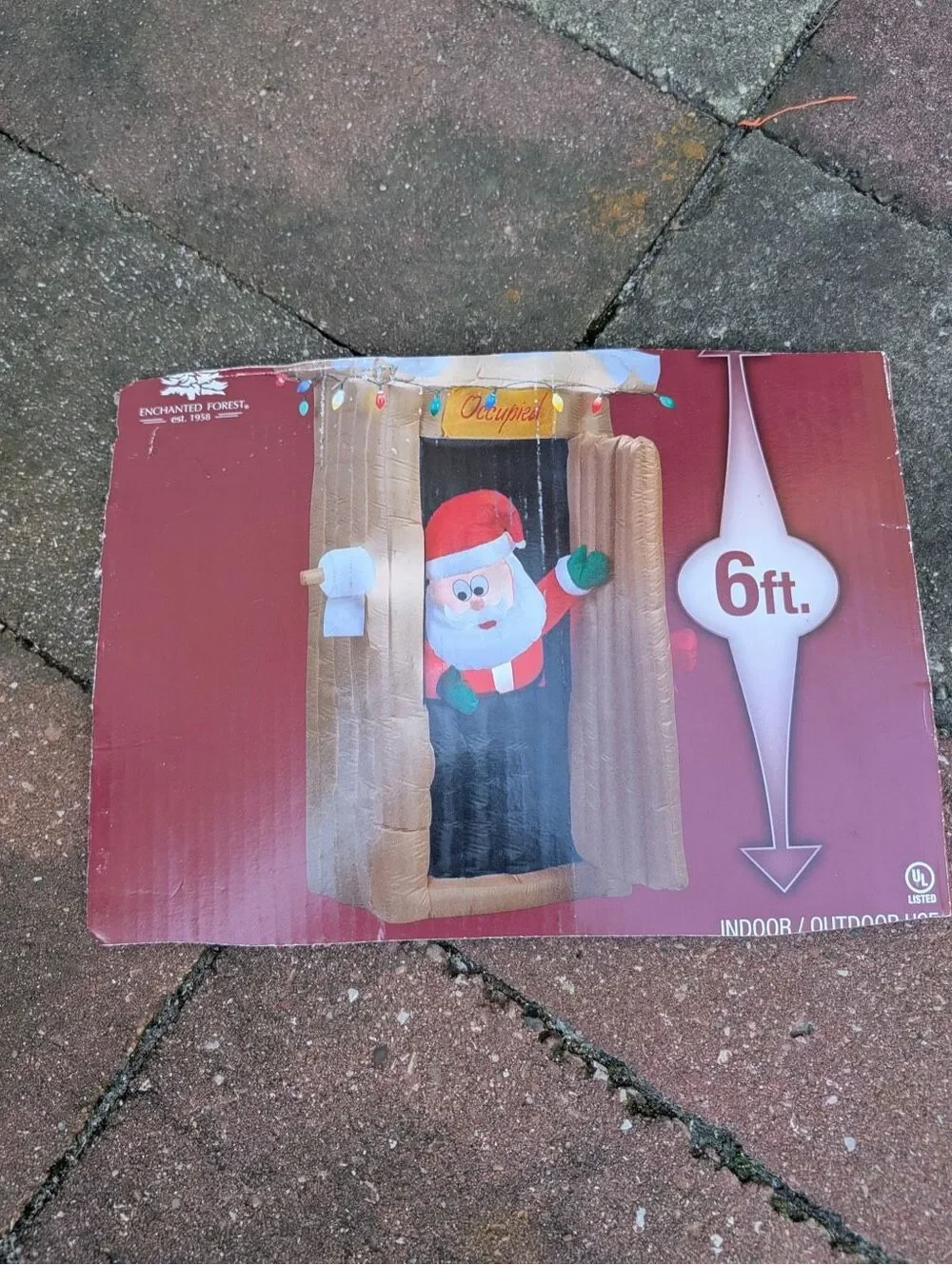 6' Gemmy Animated Airblown Inflatable Christmas Santa Claus in Outhouse